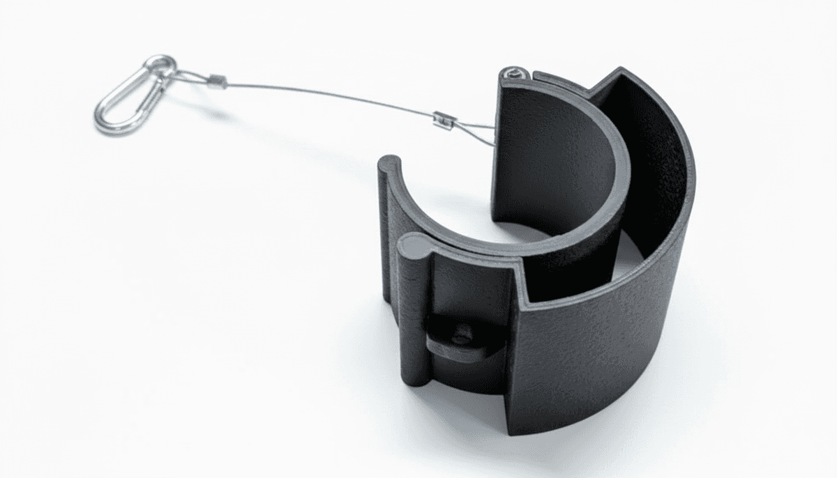 cosy-clix — clamp with integrated cable routing and drop protection